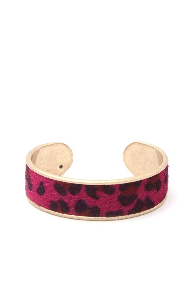 Animal Print Metal Cuff Bracelet