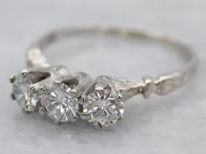 Antique Three Stone Diamond Engagement Ring