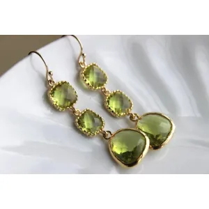 Apple Green Peridot Earrings