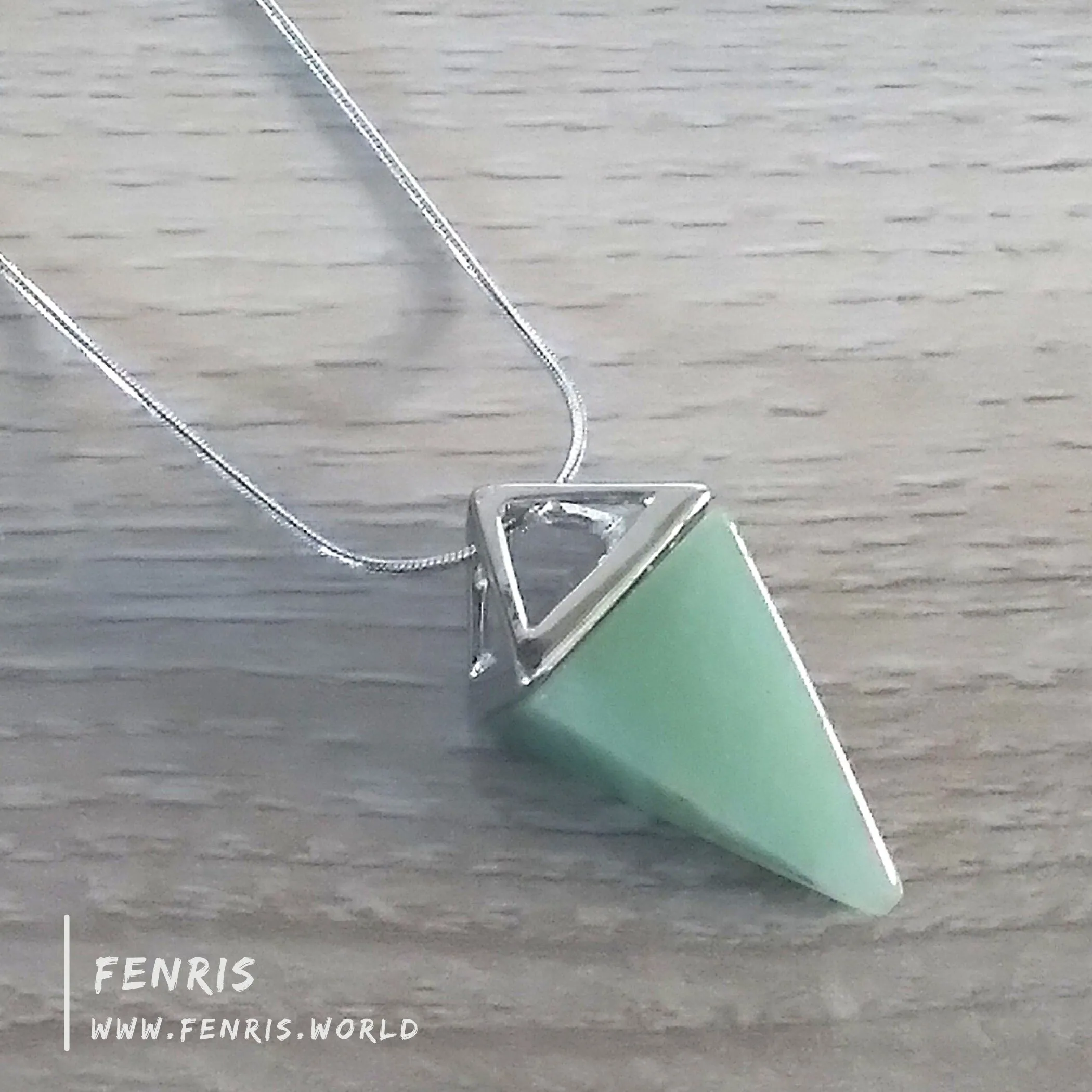 Aventurine Necklace Silver Jade Green Pendulum