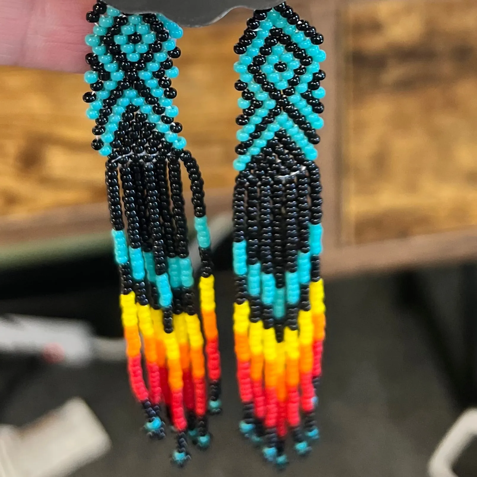 Aztec Seed Bead Earrings