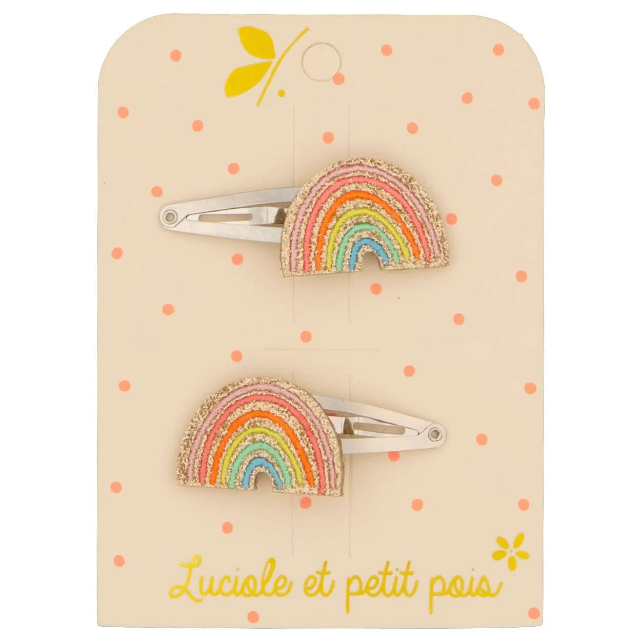 Barrettes arc-en-ciel multicolore (paire)