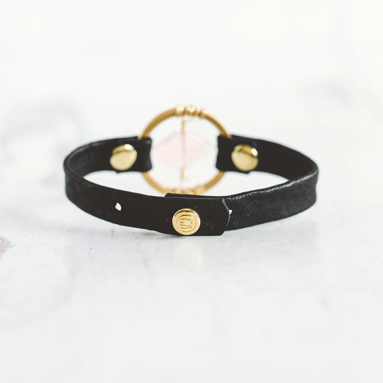 Be The Light Bracelet - Brushed Gold - Rose Quartz