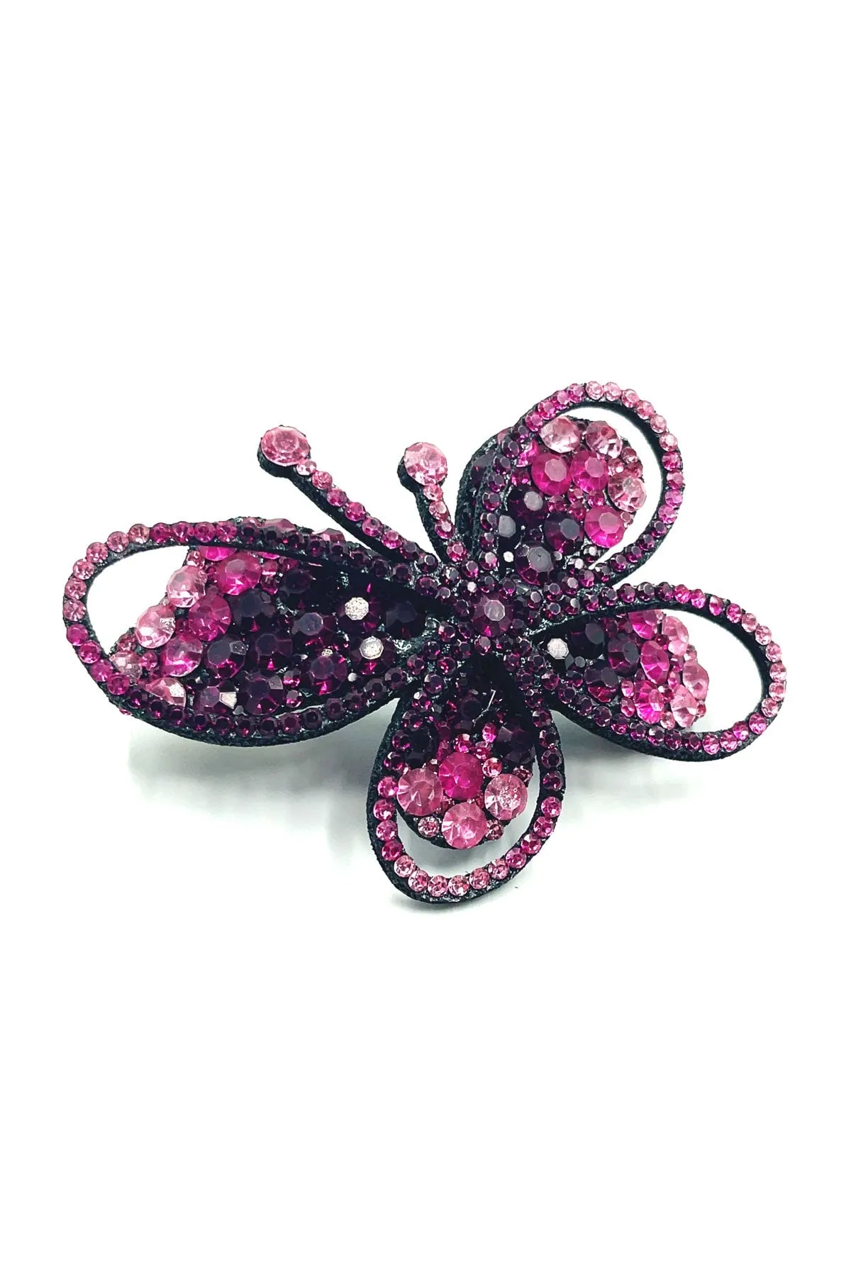 Big butterfly eye crystal barrette