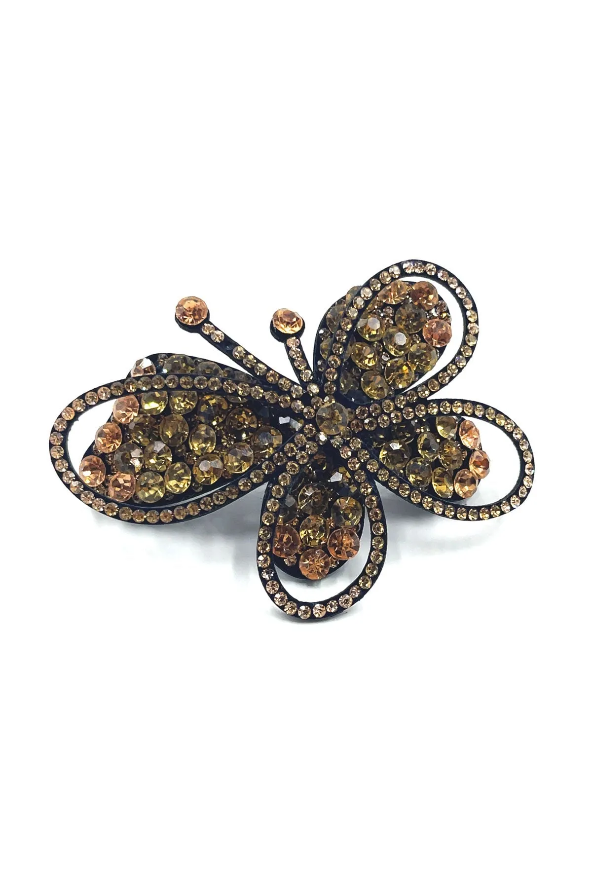 Big butterfly eye crystal barrette