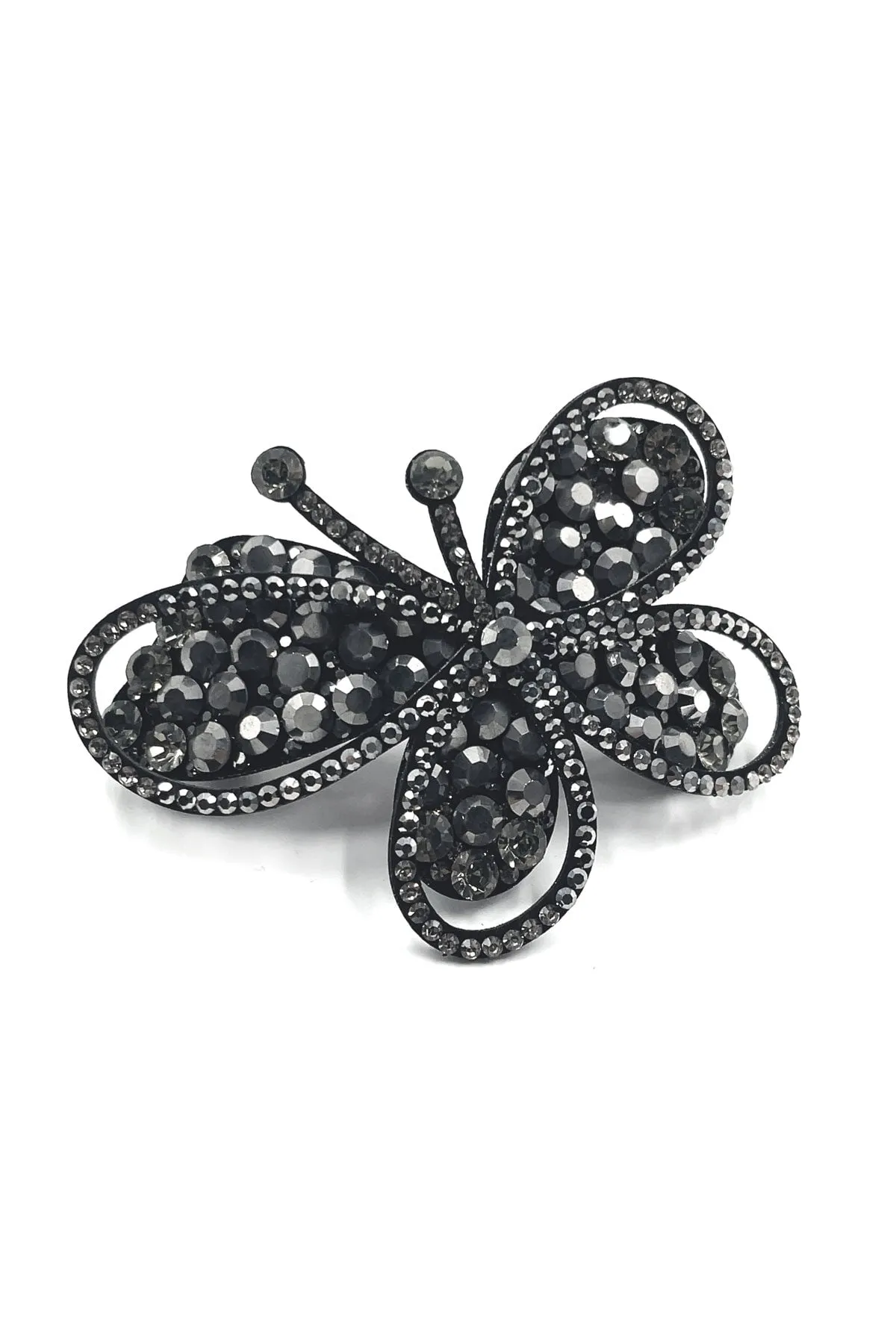 Big butterfly eye crystal barrette