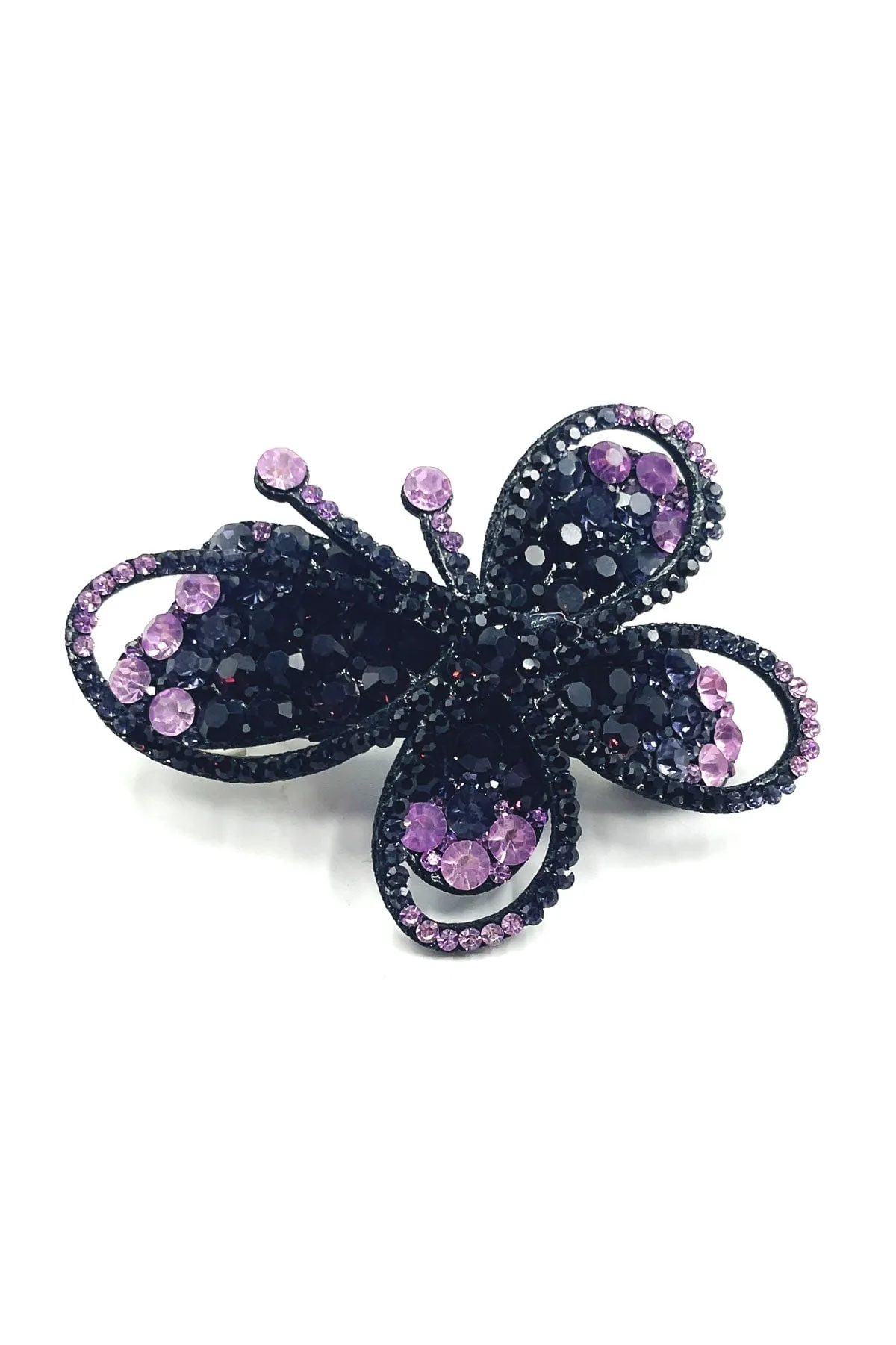 Big butterfly eye crystal barrette