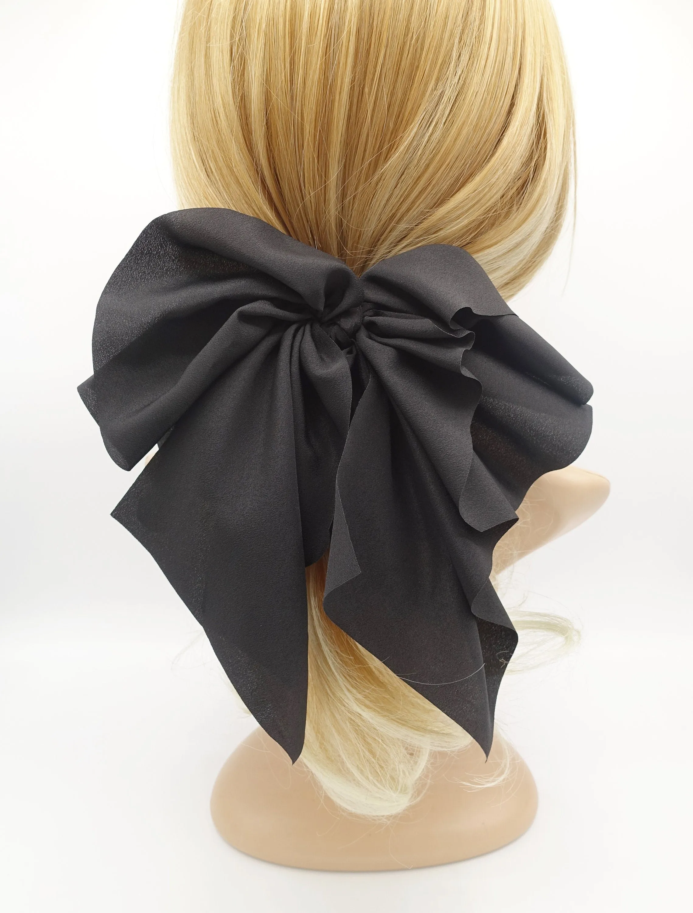 big pleated tail hair bow feminine hair accessory for women