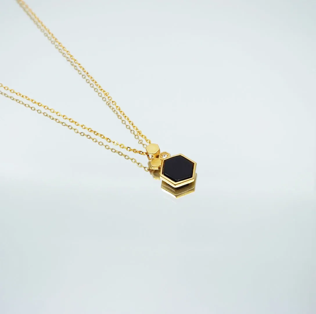 Black Jade Honeycomb Necklace