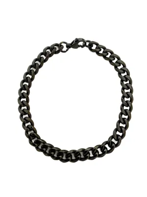 Black Steel Cuban Chain Bracelet