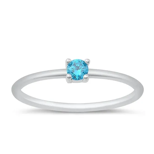 Blue Topaz Round Stackable