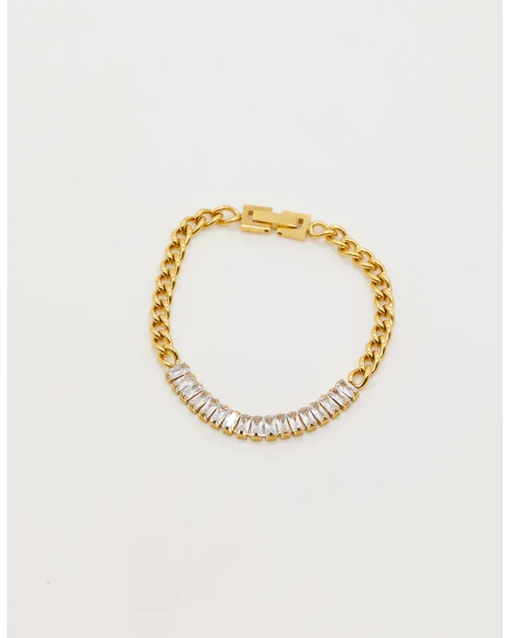 Bracelet - Chain w/ Cubic Zirconia Gold