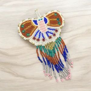 Butterfly Beaded Barrettes with Fringes (26)