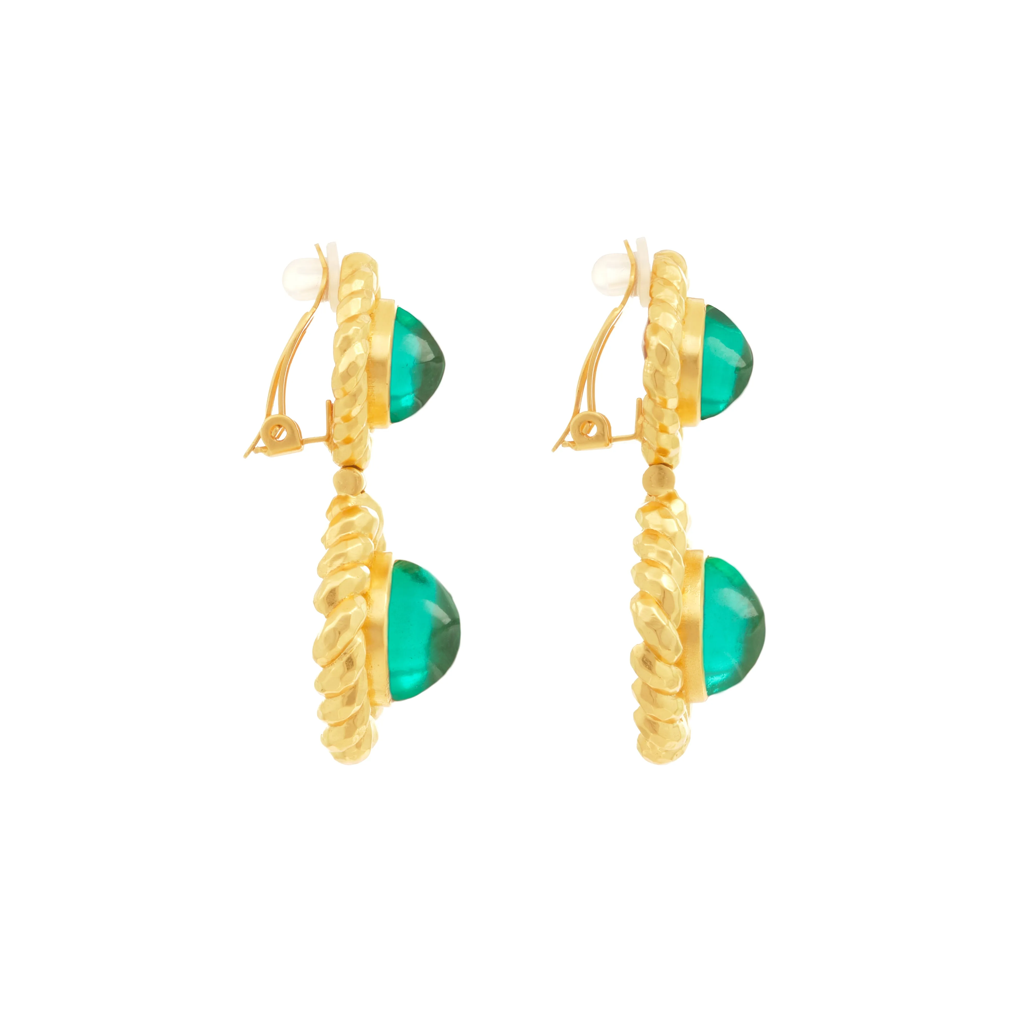 Carlotta Earrings Emerald Green Quartz