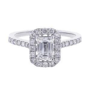 Carly Emerald Cut Halo 1 1/10ct Ready for Love Diamond Engagement Ring