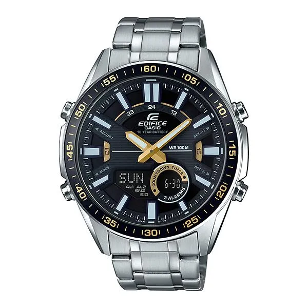 Casio Edifice Chronograph Silver Stainless Steel Band Watch EFVC100D-1B EFV-C100D-1B