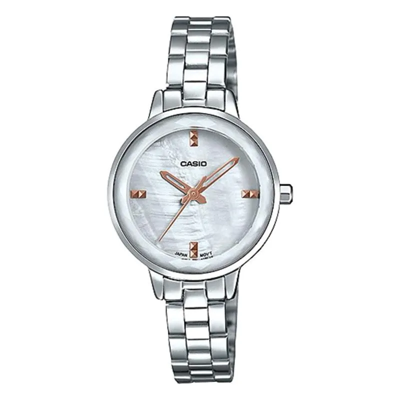 Casio Ladies' Analog Silver Stainless Steel Band Watch LTPE162D-7A LTP-E162D-7A