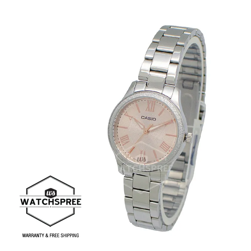 Casio Ladies' Analog Silver Stainless Steel Band Watch LTPE164D-4A LTP-E164D-4A