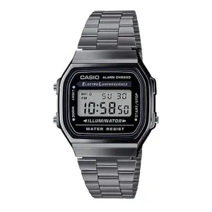 Casio Standard Digital Gray Ion Plated Stainless Steel Band Watch A168WGG-1A