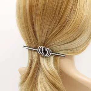 cellulose acetate hair barrette triple wrap knot bling style hair barrette for women