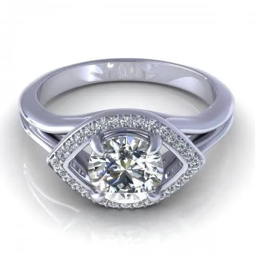 Certified 1.10 CT Round Cut Diamond Engagement Ring 18 KT White Gold