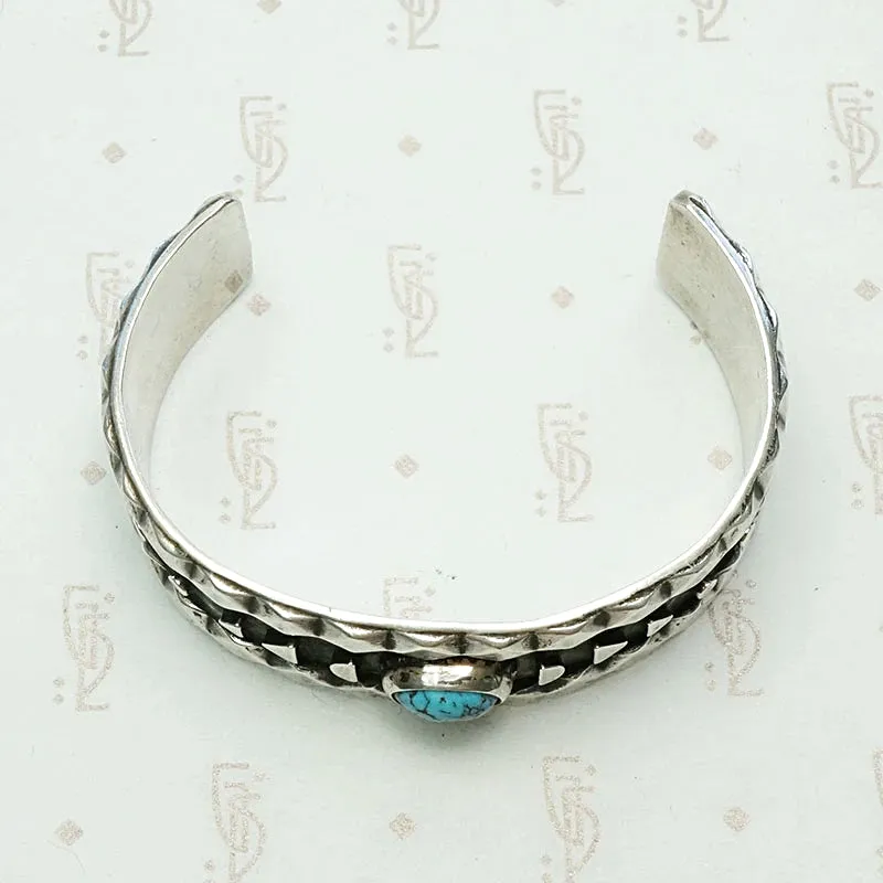 Child's Charming Cuff Bracelet in Silver & Turquoise