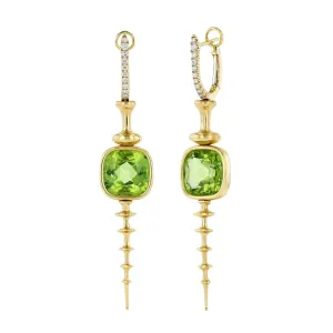 Chrona Totem Earrings - Peridot and Round Diamond