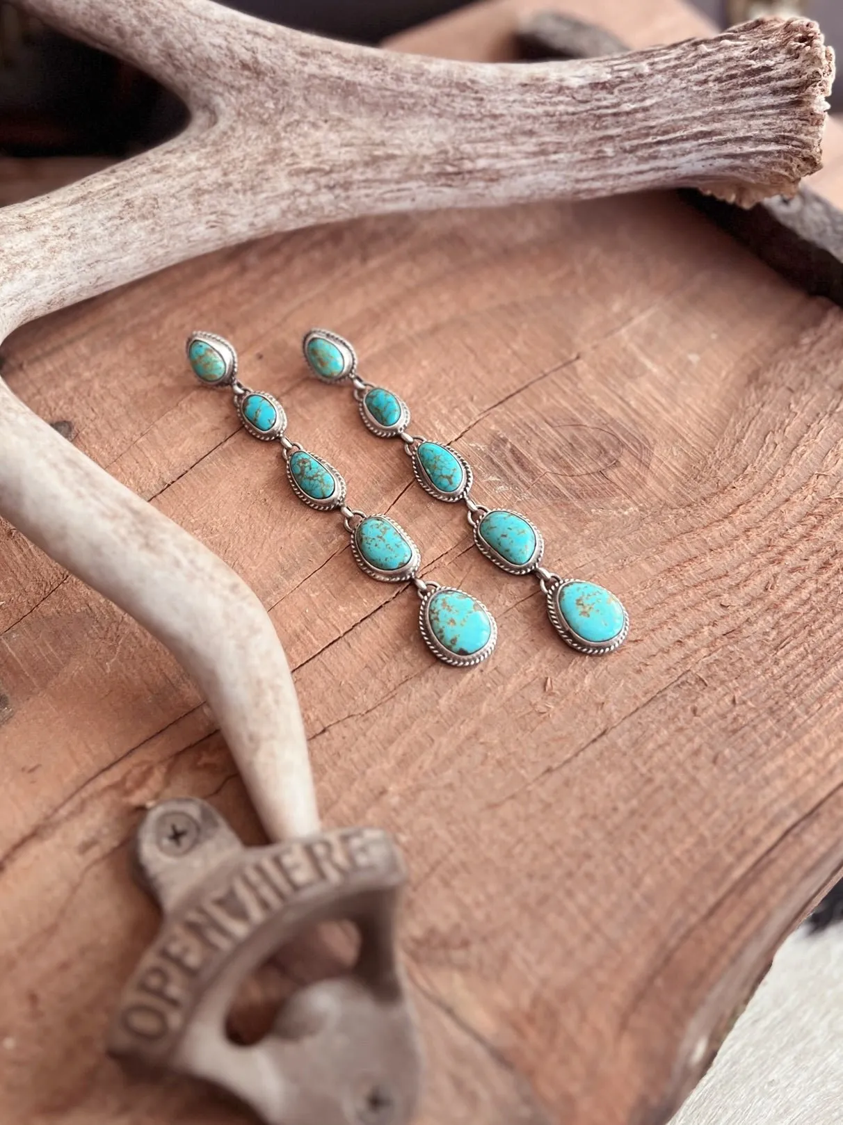 Cinco Turquoise Drop Earrings