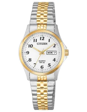 Citizen Quartz Womens Watch - Gold-Tone & Stainless - Day/Date - Expandable Band