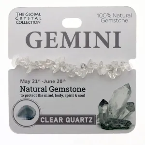 Clear Quartz - Natural Gemstone Bracelet - 'Gemini'