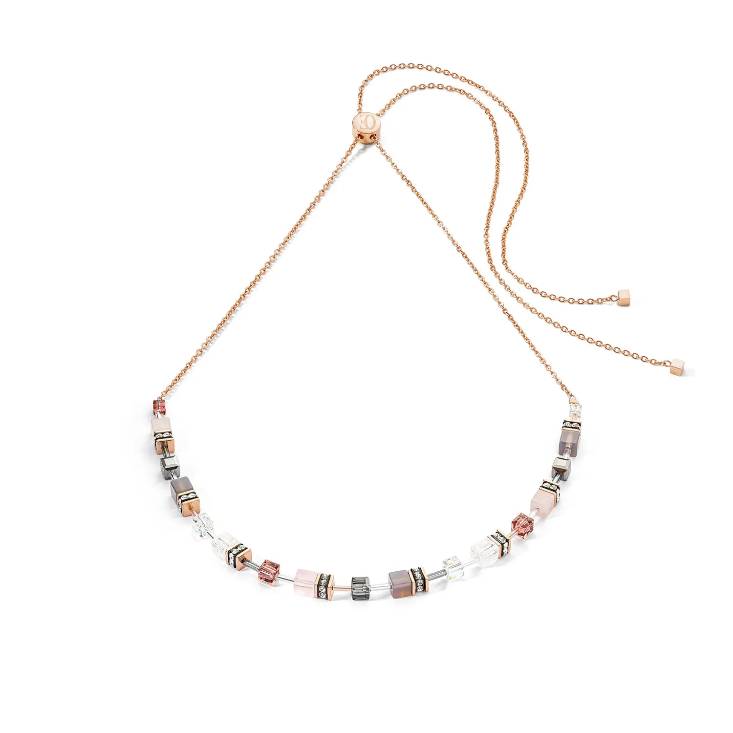 Coeur De Lion GeoCUBE® Iconic Nature Rose Grey Necklace