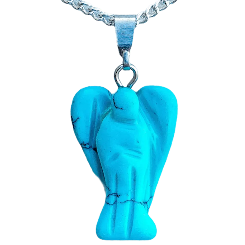 Crystal Guardian Angel Pendant Necklace