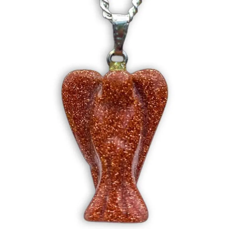 Crystal Guardian Angel Pendant Necklace