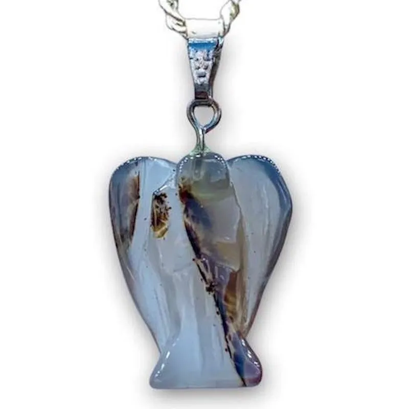 Crystal Guardian Angel Pendant Necklace