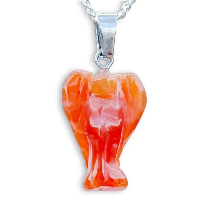 Crystal Guardian Angel Pendant Necklace