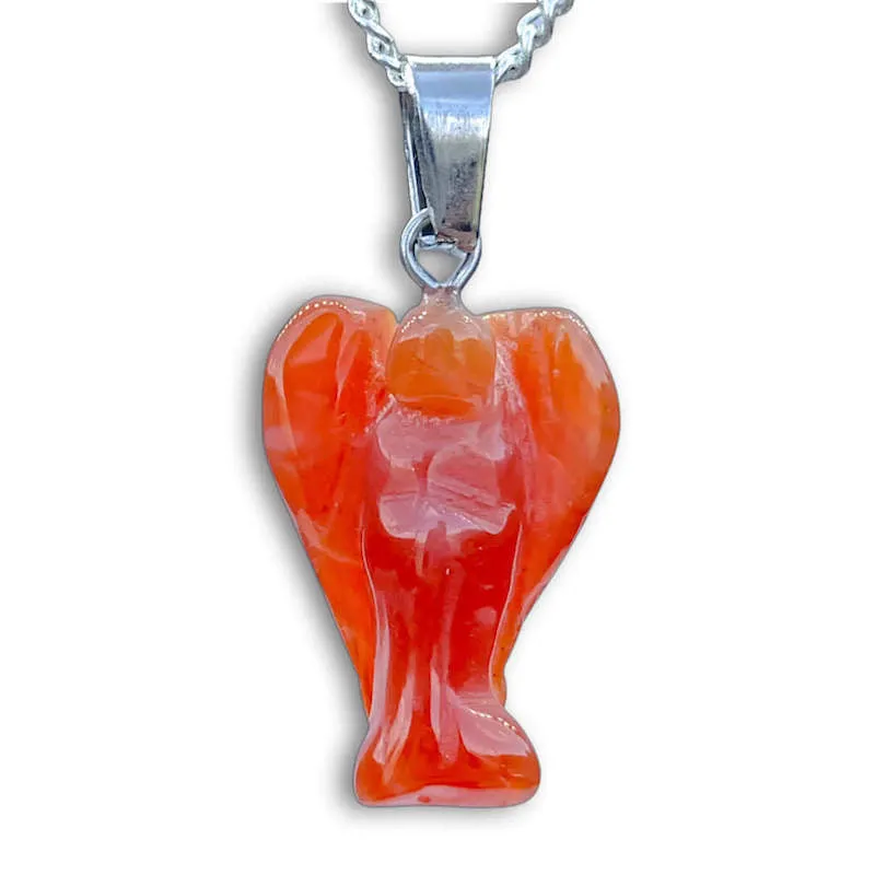 Crystal Guardian Angel Pendant Necklace