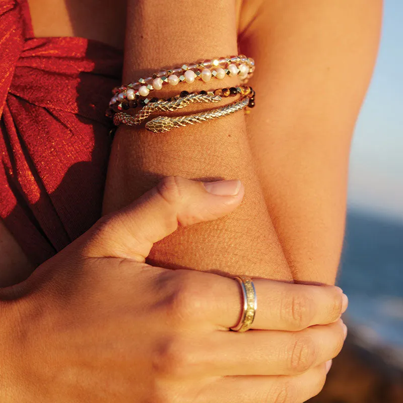 CRYSTAL QUARTZ AURA OF GOLD GEM BRACELET