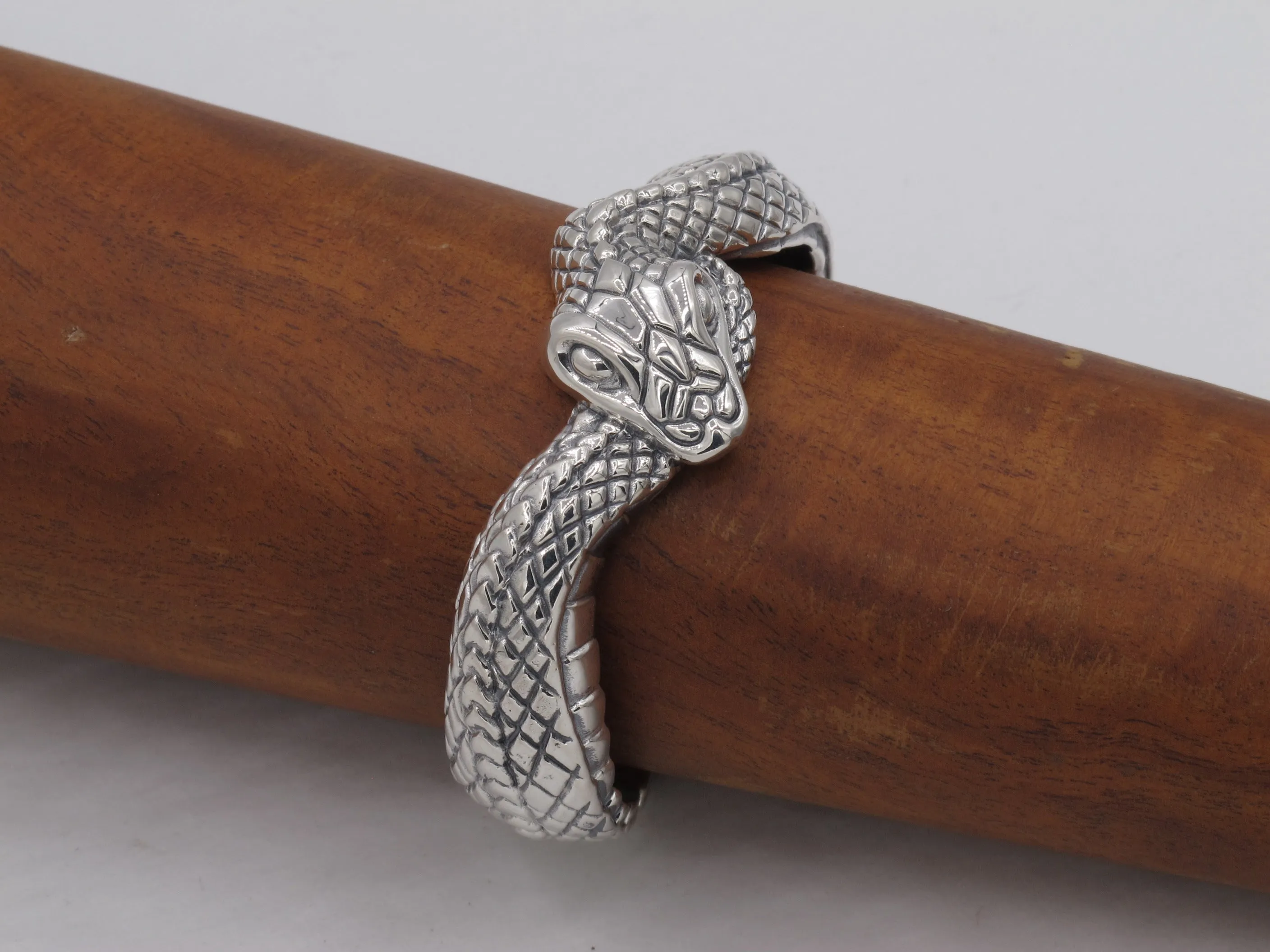 #DB-20 Snake Cuff Bracelet, Sterling