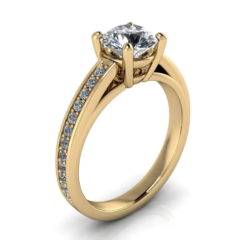 Diamond Accented Engagement Ring - Terri