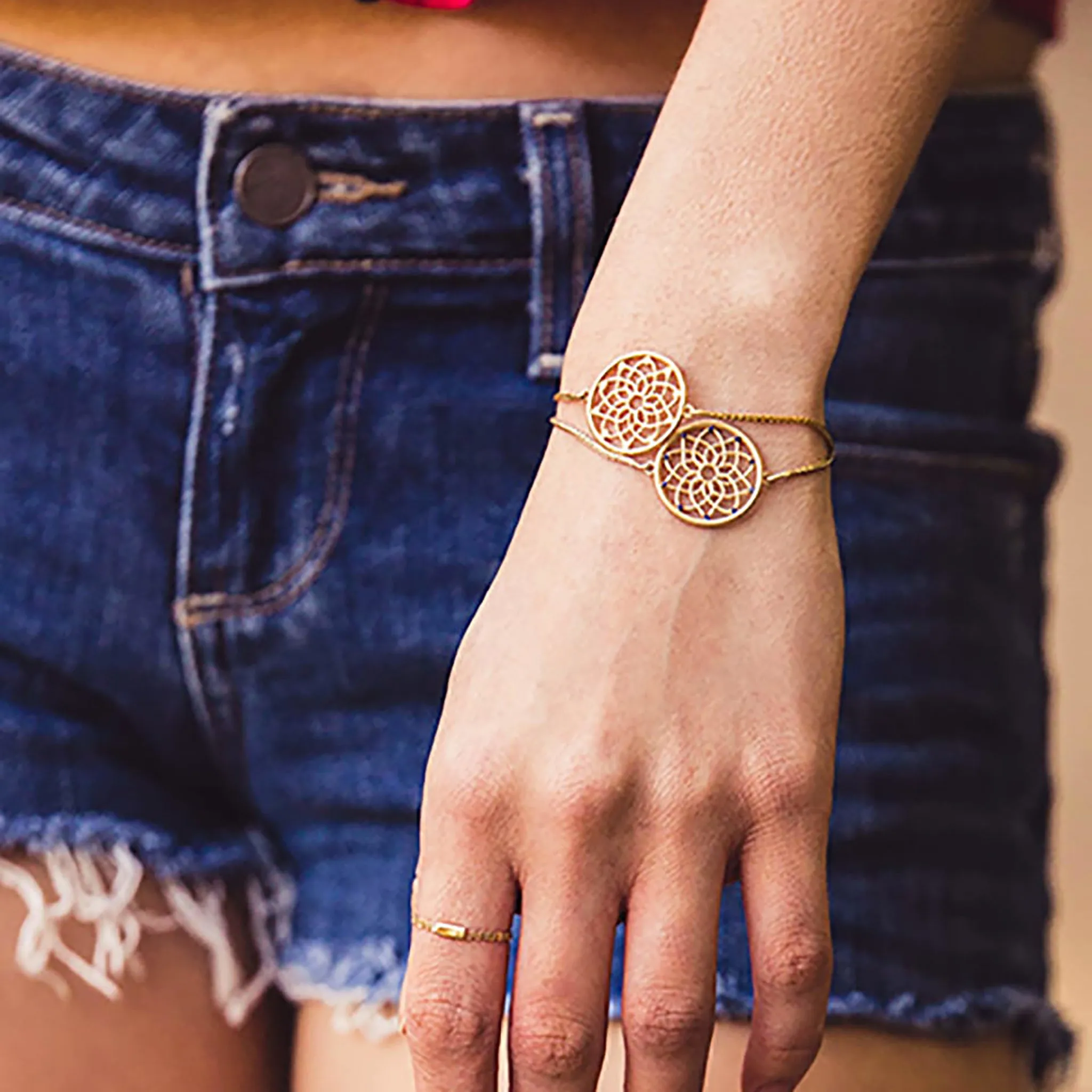 Dream Catcher Bracelet with White Diamonds   Turquoise