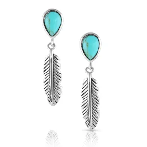 Earrings | Spirit Tears Turquoise Feather