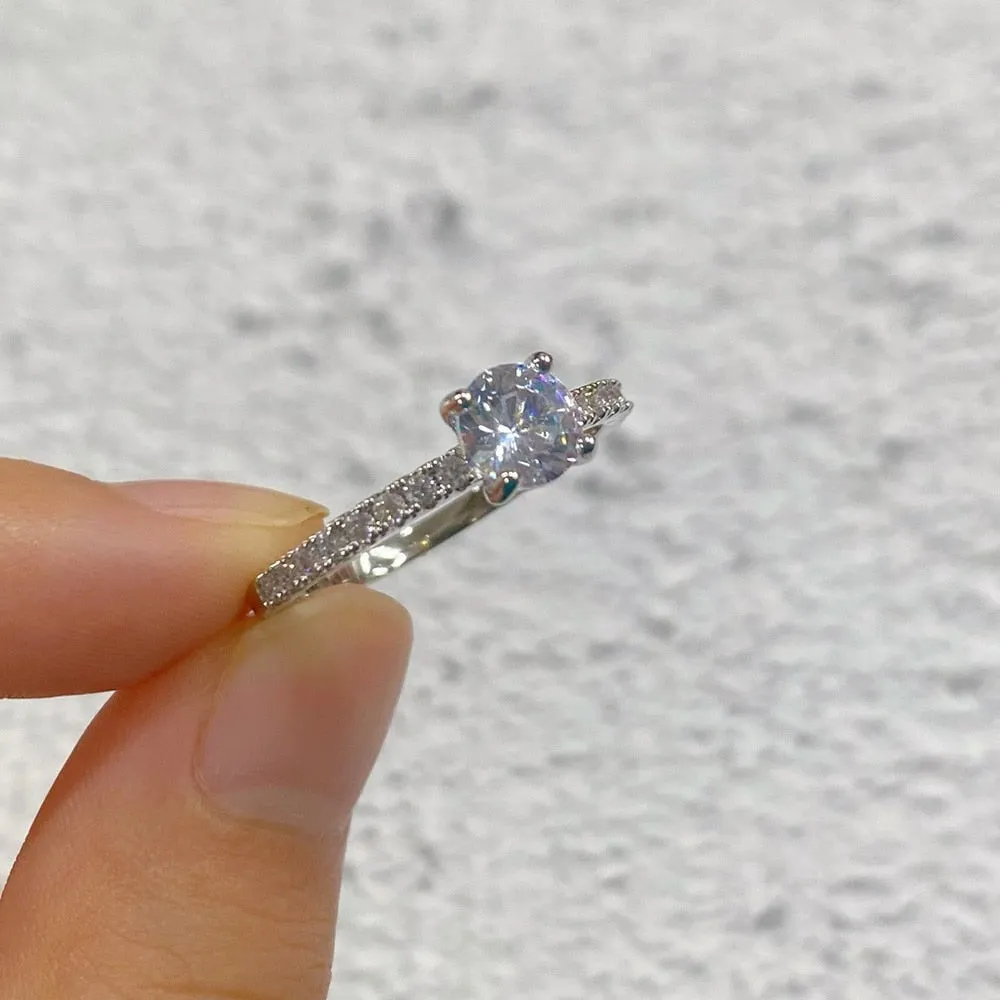 Elegant Zircon Crystal Engagement Rings