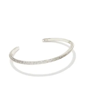 Ella Cuff Bracelet in Rhod White Crystal S/M