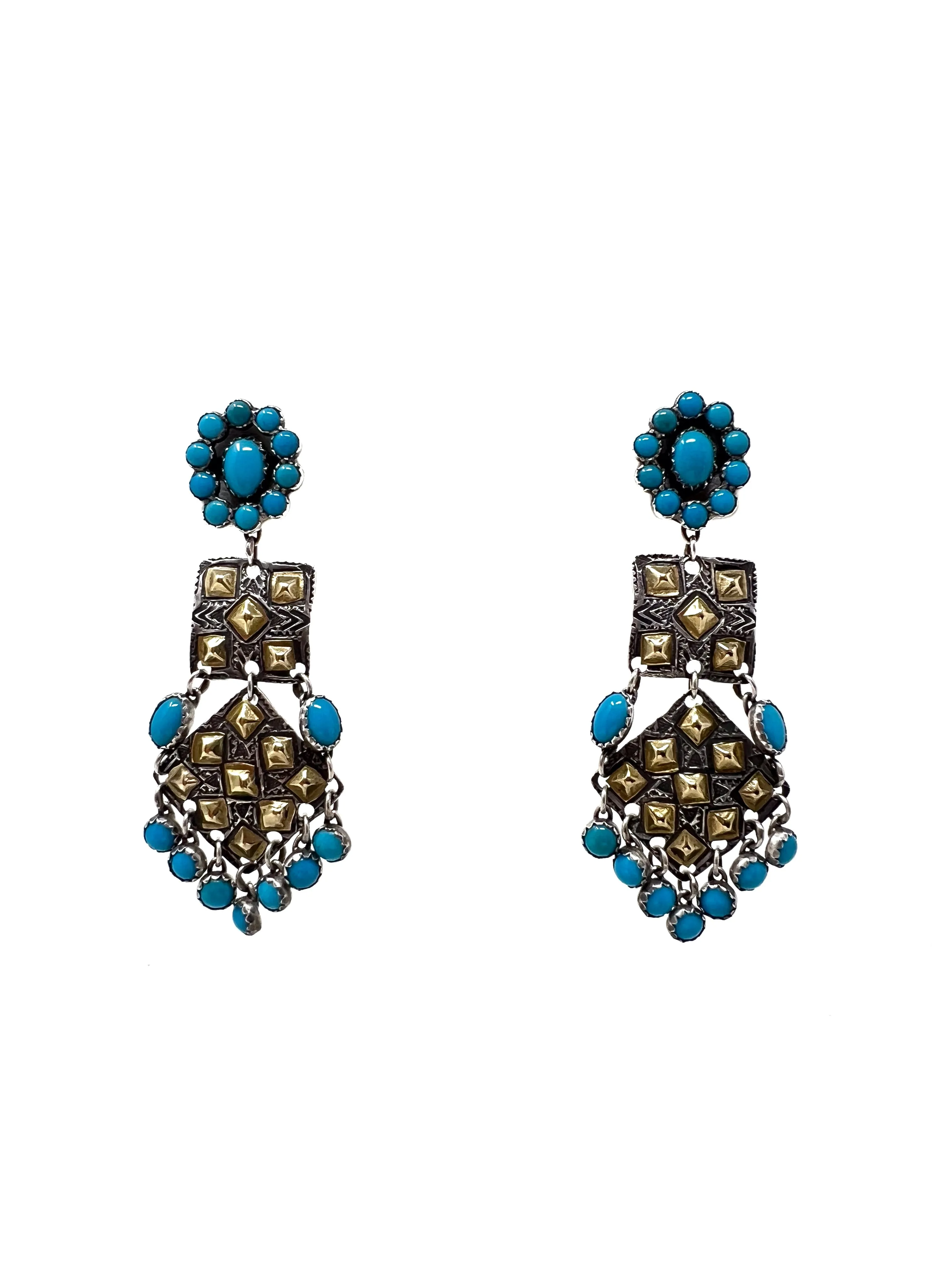 Emory Wentling Silver 'Sleeping Beauty' Turquoise Droplet Earrings