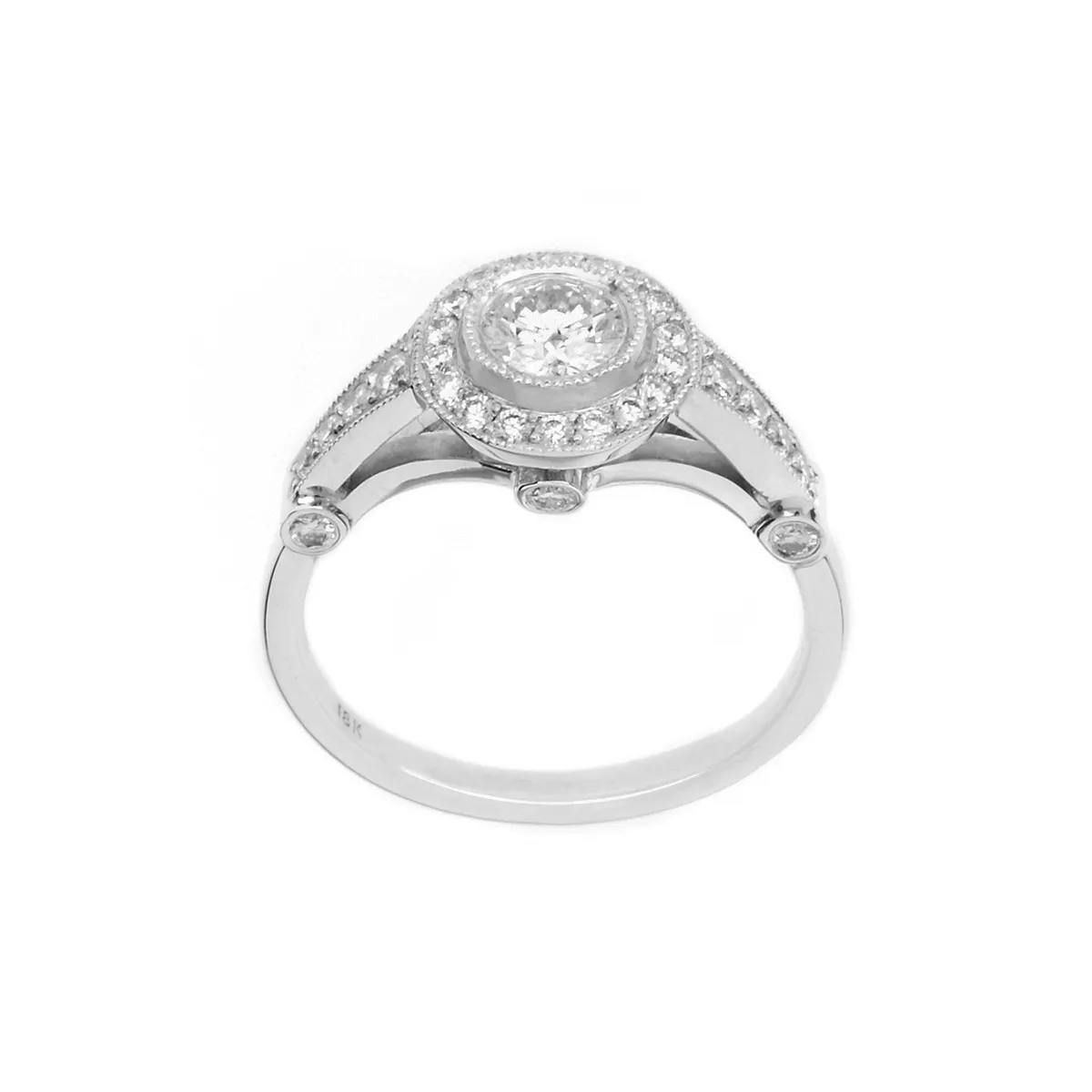 Engagement Ring- 0.75 - Carats  Diamonds Set in 18-Karat Solid White Gold Ring