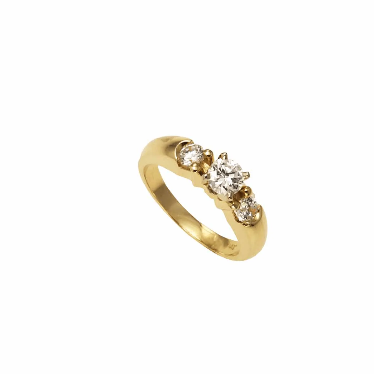 Engagement Ring - Chris Aire 18-Karat Yellow Gold Diamond Engagement Ring - "Trio"