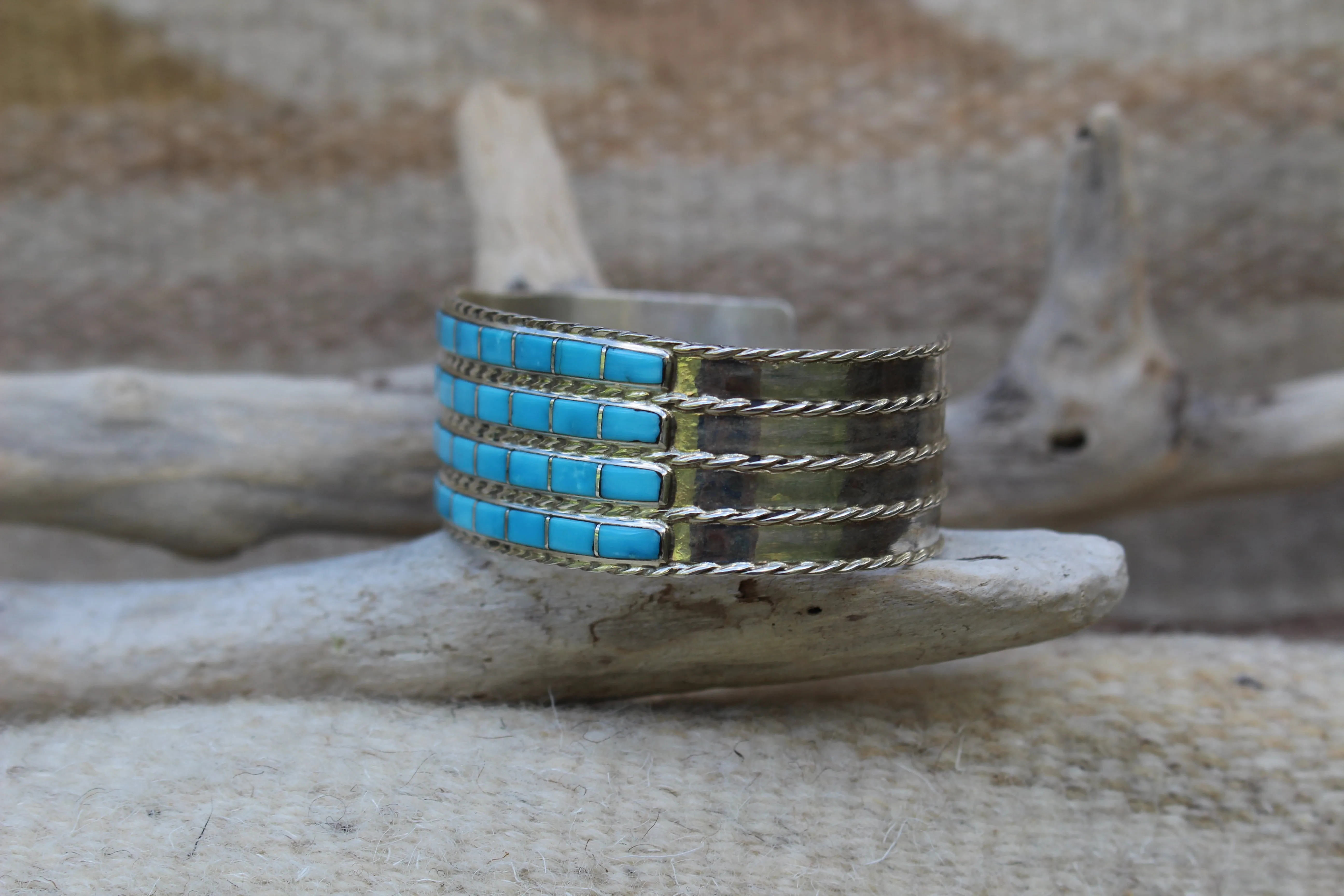 Four Stack Turquoise Bracelet