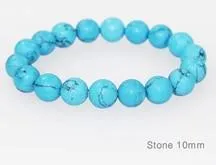 Genuine Stone Bracelet 10mm Bead Size Turquoise