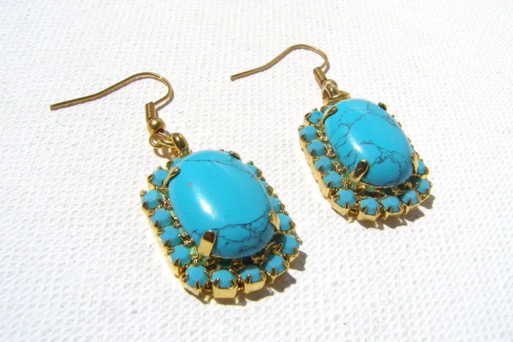 Genuine turquoise earring