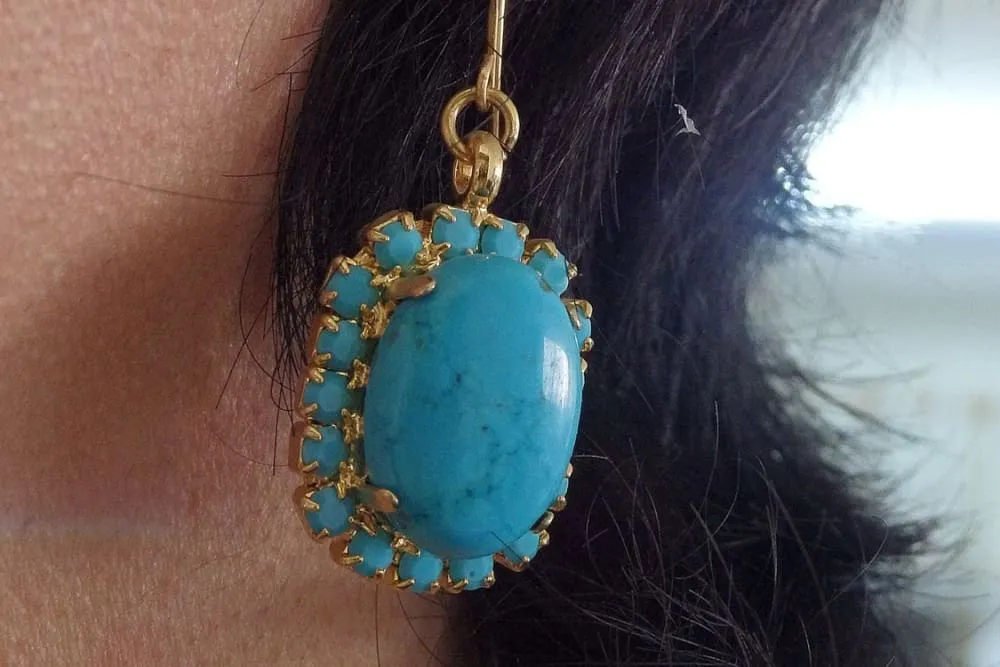 Genuine turquoise earring